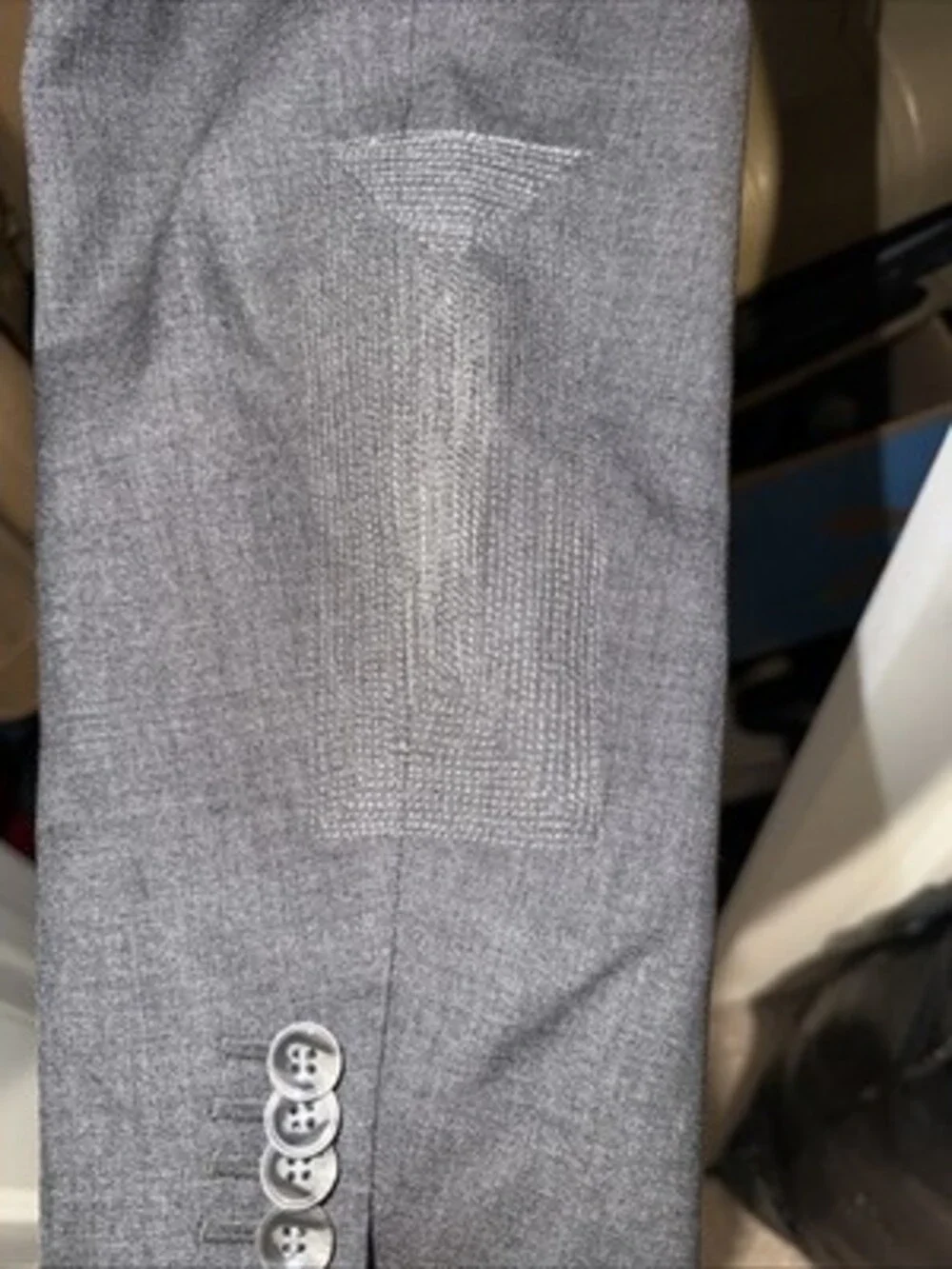SuitSupply Lazio VBC Tropical Wool Suit Gray 44R FLAW READ